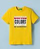 UCB 100% Cotton Knit Half Sleeves T-Shirt with Brand Text Print - Yellow