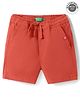 UCB Cotton Woven Knee Length Solid Colour Shorts - Rust Orange