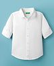 UCB 100% Cotton Woven Full Sleeves Solid Colour Shirt - White
