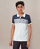 Technosport Knit Half Sleeves Colour Blocked Breathable & Quick Dry Sports Polo Tee - Off White