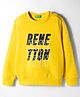 UCB Knit Full Sleeves Pullover Sweatshirt with Text Print - Yellow