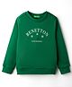 UCB Knit Full Sleeves Pullover Sweatshirt with Text Print - Green