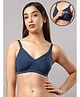 Mamma's Maternity Bamboo Knit Solid Non Padded Maternity Bra With Front Open Nursing Access - Royal Blue