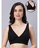 Mamma's Maternity Bamboo Knit Solid Padded Maternity Bra With Nursing Access - Black