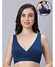 Mamma's Maternity Bamboo Knit Solid Padded Maternity Bra With Nursing Access - Royal Blue