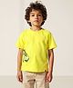tiny toonzzz Cotton Knit Half Sleeves Tiger Printed Tee - Yellow