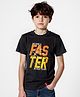 tiny toonzzz Cotton Knit Half Sleeves Faster Text Printed Tee - Black