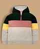 Cherry Crumble By Nitt Hyman Knit Full Sleeves  Colour Blocked Light Winter Hooded Sweatshirt - Multi Colour