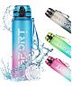 Elecart Sports Water Bottle 1L  Leakproof & Dustproof Drinking Bottle with Capacity Scale | Colour Gradient, 1-Click Flip Lid, Carry Strap  BPA-Free for Gym, Cycling, School (Pack 1 Random Colour)