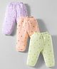 Simply Single Jersey Knit Lounge Pants Full Length With Bees & Animal Print Pack of 3 - Lilac & Light Green