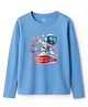 OHMS Single Jersey Knit Full Sleeves T-Shirt With Astronaut  Print - Light Blue