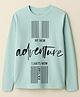 OHMS Single Jersey Knit Full Sleeves T-Shirt With Adventure Text Print - Light Blue
