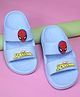 Yellow Bee Marvel Featuring Spider Man Applique Detailed Sliders - Blue