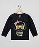 The Sandbox Clothing Co Cotton Knit Full Sleeves Cool Girl Printed Tee - Navy Blue