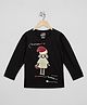 The Sandbox Clothing Co Cotton Knit Full Sleeves Girl Printed Tee - Navy Blue