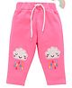 Wonderchild Fleece Woven Rain Clouds Patch Detailed Pajama - Rose