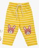 Wonderchild Striped & Bunny Patch Detailed Pajama - Yellow