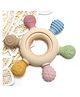 Safe-O-Kid BPA-Free Silicone & Wooden Teether | Infant Teething Toy with Wooden Ring & Soft Silicone Rudder for Gums Relief | 3+ Months