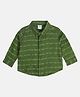 MINI KLUB Cotton Woven Full Sleeves Typography Printed Shirt - Green