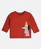 MINI KLUB Cotton Knit Full Sleeves Dog Embroidered Tee - Rust