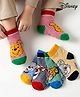 Cute Walk by Babyhug Disney Knited Ankle Length Anti Bacterial Socks With Disney Character Design Pack Of 5 - Multicolour