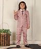 P-MARK Cotton Woven Full Sleeves Sequins Embellished 4 Piece Party Suit With Tie Set - Peach