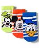Cute Walk by Babyhug Disney Knit Ankle Length Antibacterial Socks With Mickey Mouse and Friends Graphic Pack of 3 - Blue & Orange