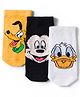 Cute Walk by Babyhug Disney Knit Ankle Length Antibacterial Socks With Mickey Mouse and Friends Graphic Pack of 3 - Yellow & Black