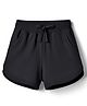Kookie Kids Cotton Looper Knit Above Knee Length Solid Colour Shorts - Black