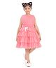 Barbie by Tiny Girl Woven Sleeveless Mattel Featuring Character Printed Layered Dress - Peach
