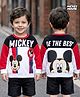 Babyhug Disney Terry Knit Drop Shoulder Full Sleeves Cut & Sew Sweatshirt With Front & Back Mickey Graphics & Badge Detailing - Multicolor