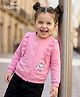 Babyhug Disney Terry Knit Full Frill Sleeves Sweatjacket With Marie Badge Detailing - Pink