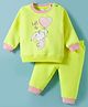 Wingsfield Full Sleeves Bunny Printed Winter Sweatshirt & Jogger Set - Yellow