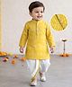 Babyhug Cambric Woven Full Sleeves Striped Kurta Dhoti Set - Yellow