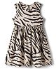Kookie Kids Woven Sleeveless Frock With Wave Print - Off White