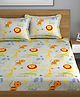 BHAIJI BEDSHEETS Glace Cotton Bed Sheet Double Bed With 2 Pillow Covers Kids Cartoon Prints - Crockodiles