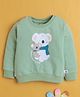 BUMZEE Cotton Knit Full Sleeves Koala Printed Pullover Sweatshirt - Sea Green