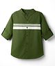 Pine Kids Cotton Woven Full Sleeves Solid Shirt with Stripes - Olive Green