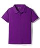 Pine Kids Cotton Knit Half Sleeves Solid Colour Polo T-Shirt - Purple