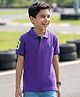Pine Kids Cotton Knit Half Sleeves Solid Polo T-Shirt - Purple