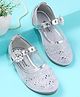 Cute Walk by Babyhug Ballerina With Velcro Closure & Floral Applique - Silver