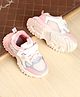 Babyoye Velcro Closure Sneaker Shoes With Floral Embroidery - Beige