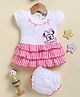 Annie Kids Sinker Knit Disney Mickey & Friends Featuring Half Sleeves Character Printed Dress With Bloomer - Pink