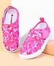 Cute Walk by Babyhug Velcro Closure Casual Shoes With Butterfly Print - Fuchsia