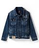 Ruff Woven Full Sleeves Washed Denim Jacket - Blue