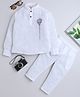 BAATCHEET Cotton Woven Full Sleeves Mace Printed Short Kurta And Pyjama Set - White