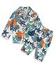 TIPPY TOP Pure Cotton Woven Full Sleeves Sea Life Printed Coordinating Night Suit Set - White