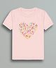 URBANRAC Cotton Woven Half Sleeves Heart Typography Printed Tee - Pink