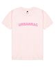 URBANRAC Cotton Woven Half Sleeves Typography Printed Tee - Baby Pink