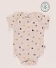 furr balls Organic Cotton Knit Half Sleeves Vehicles Printed Onesie - Off White